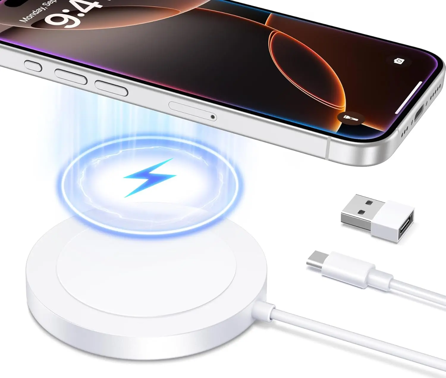 Mag-Safe Wireless Charging Pad for iPhone 16 15 Pro Max Plus 14 Pro Max Plus 13 12 Pro Max AirPods Pro 3 2 - Fast Charger Dock for Home Office
