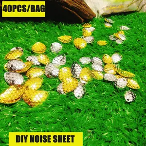 40pcs DIY Noise Making Discs, 20pcs & 20pcs Silver Color, Heart-Shaped Fishing Lures, Immitation Bait Accessories