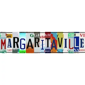 Vintage Metal Tin Sign Retro Margaritaville Signs Stylish Wall Art Plaques for Home Decor Bathroom Kitchen House and Gothic Wall Decor or as a Unique Poster 16x4 in