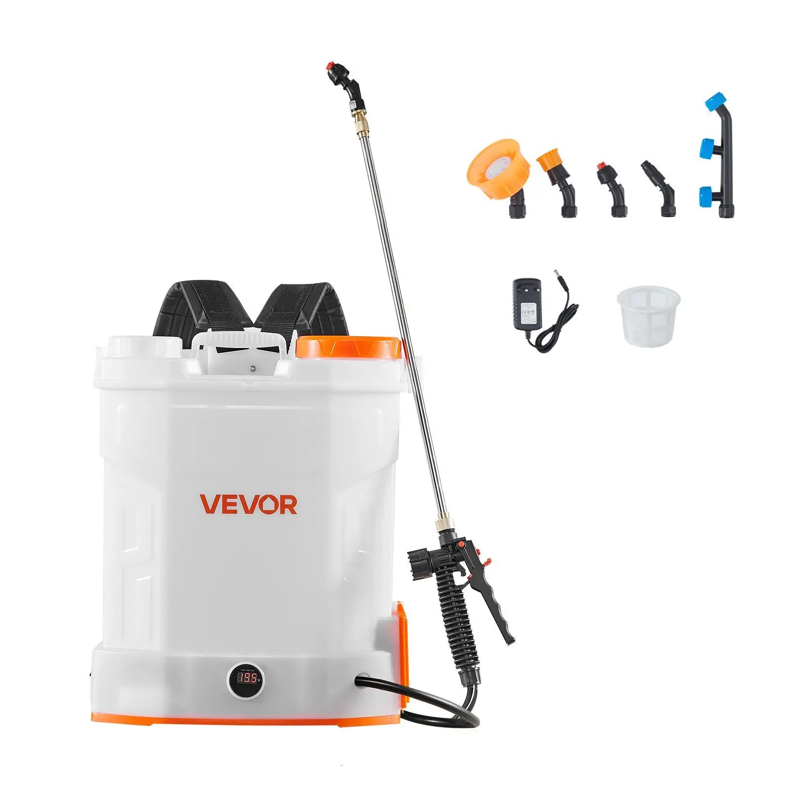 【FathersDayGift】VEVOR Battery Powered Backpack Sprayer, 3.2 Gal Powerful Electric Backpack Sprayer, 2 Retractable Wands & 5 Nozzles, Adjustable 0-90 PSI, 2 Hour Runtime, Portable Weed Sprayers for Yard Garden Lawn