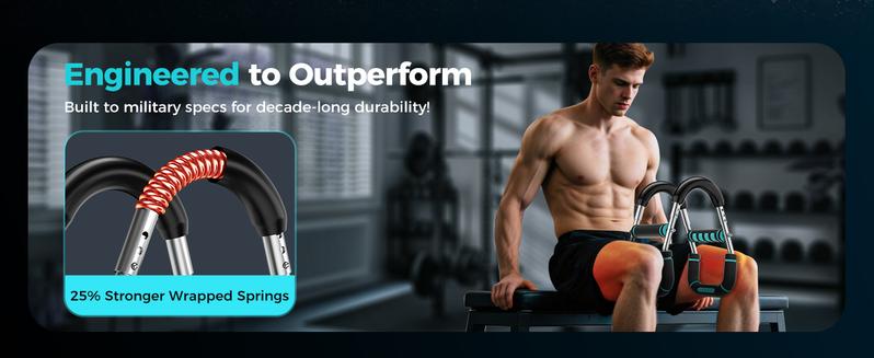 Twister Arm Trainer, Adjustable 5 Resistance Levels (40-130 lbs) Chest & Arm Workout Equipment for Men & Women, Ergonomic Home Gym Strength Trainer with Anti-Slip Handles & Carry Bag detachable design fitness