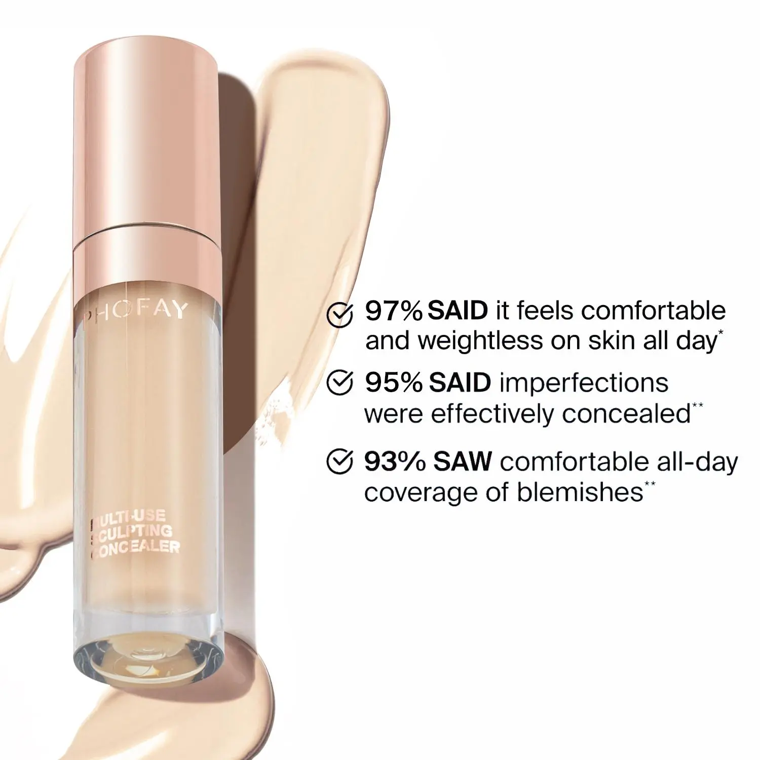 PHOFAY 6-Color Under Eye Brightening Cream Concealer, Natural Satin Finish Makeup for Long Lasting Coverage & Smooth Texture Concealer Cosmetic Matte Hydrate Hydrate, Blendable