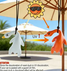 UV Color Changing Duck Decor, Sunscreen Effect Testing Reminder Pendant, Creative Car Accessories Interior Ornament for Car Bicycle Outdoor