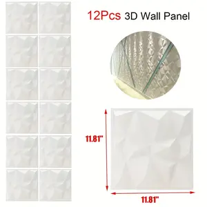 New 12pcs 3D Foam Brick Wall Panels Self-adhesive Wall Sticker Wallpaper 12*12 I