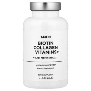 Codeage Amen, Biotin Collagen Vitamins+, 90 Vegetable Capsules