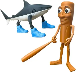 Tralalero Tralala Action Figure Set, Italian Brainrot Shark Meme Figures Toys, Tung Tung Tung Sahur Animals Dolls, Creative 3D Collectible Toy Gifts for Fans