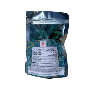 TWO 4oz PACK (8oz) SOUR BLUE RAZZ CLUSTERS