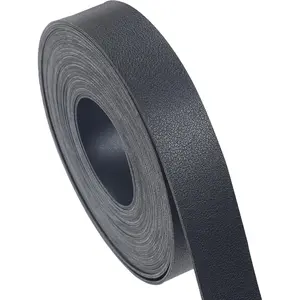 Black Double Sided Leather Straps: 1 Inch Wide 200 Inches Long Leather Strip for DIY Craft Projects Bag Strap Very Suitable Traction Ropes (Black)