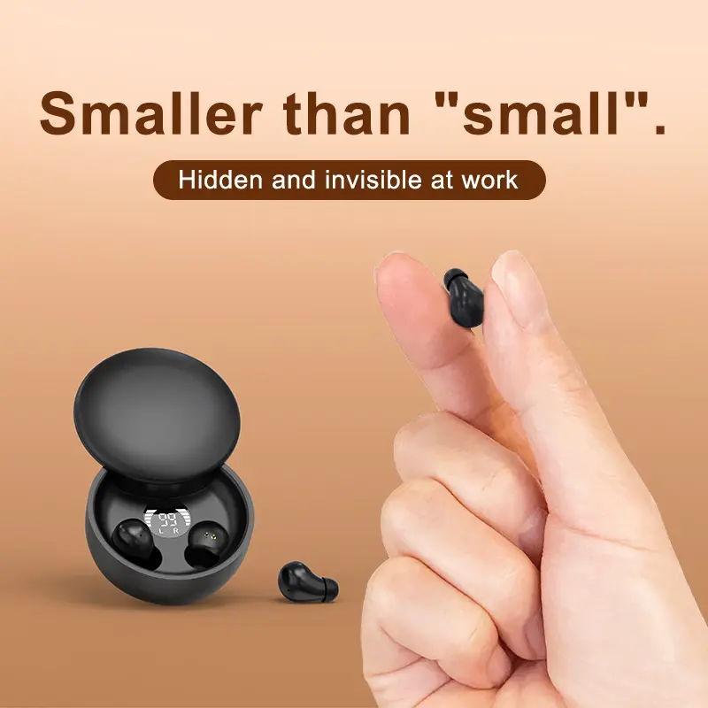 Mini Invisible Bluetooth 5.4 True Wireless In-Ear Silicone Earbuds - Digital Audio Headphone with Noise Cancellation, Touch Operation, Volume Control, Immersive Sound, Charging Function for Side Sleepers, Office Use