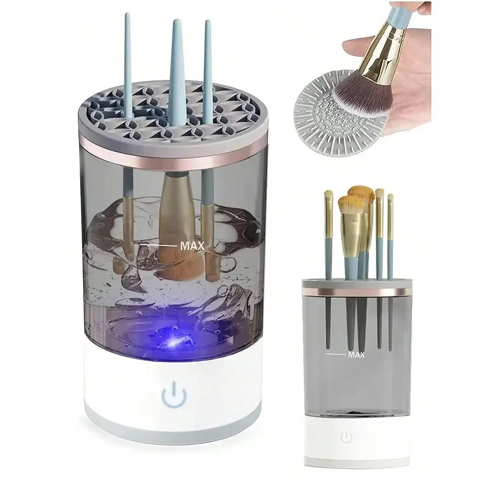 Electric Makeup Brush Cleaner Machine - Compact, Lightweight Cleansing Tool with Automatic Cleaning, Fast Drying for Foundation Brushes, Makeup Brush Dryer