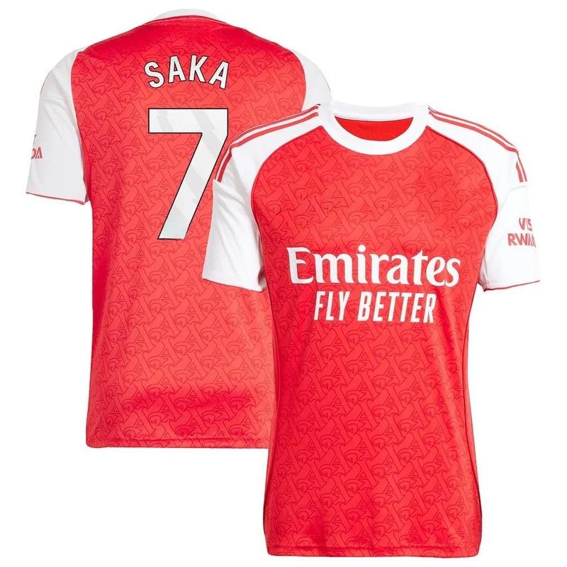 2526 Saka #7 Red Football Jersey, Saka #7 Red Soccer Jersey, Saka Red Football Shirt