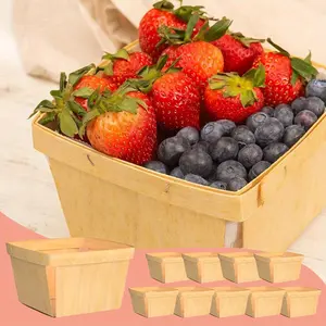 Set of 10 Square Pulp Fruit Basket, Wooden Ventilated Art Basket, Multi-Purpose Square Art Storage Basket, Fruit Placement Basket, Suitable for Daily Kitchen Storage or Artistic Decoration Ornaments