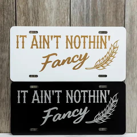 It Aint Nothin Fancy License Plate Blue Collar License Plate  Custom Truck License Plate Vehicle license plate frames Car