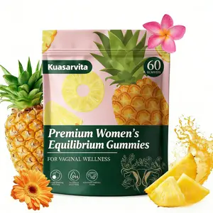 women Daily Probiotic Gummies, Hawaiian Pineapple Flavor, Feminine Balance Formula, 60 Count, Vegan & Gluten-Free