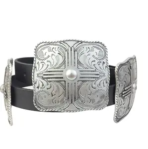 Genuine  w. Western Buckle-Size Concho  Men's