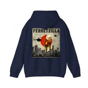 Japanese Ferretzilla T-Shirt Hoodie Sweater – Unisex Animal Tee with Vintage Sunset Design