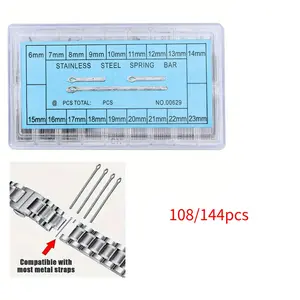 Professional Watch Repair Tool Set, 144/108pcs Watch Band Split Pins with Box, Stainless Steel Bracelet Strap Links, Metal Watch Strap, Christmas Gift