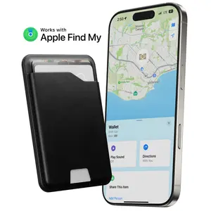 NOMAD MagSafe Wallet with Apple Find My Tracker - Leather Wallet with Built-In Tracking for iPhone | Brown