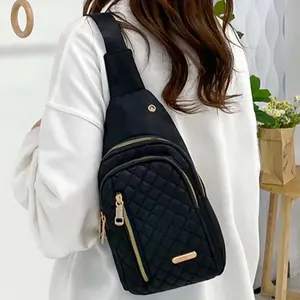 Solid Color Quilted Chest Design Fanny Pack, Fashionable Multi-pocket Design Zipper Bum Bag for Daily Used, Casual High-quality Daily Commuting Bag for Women and Girls for Spring and Summer