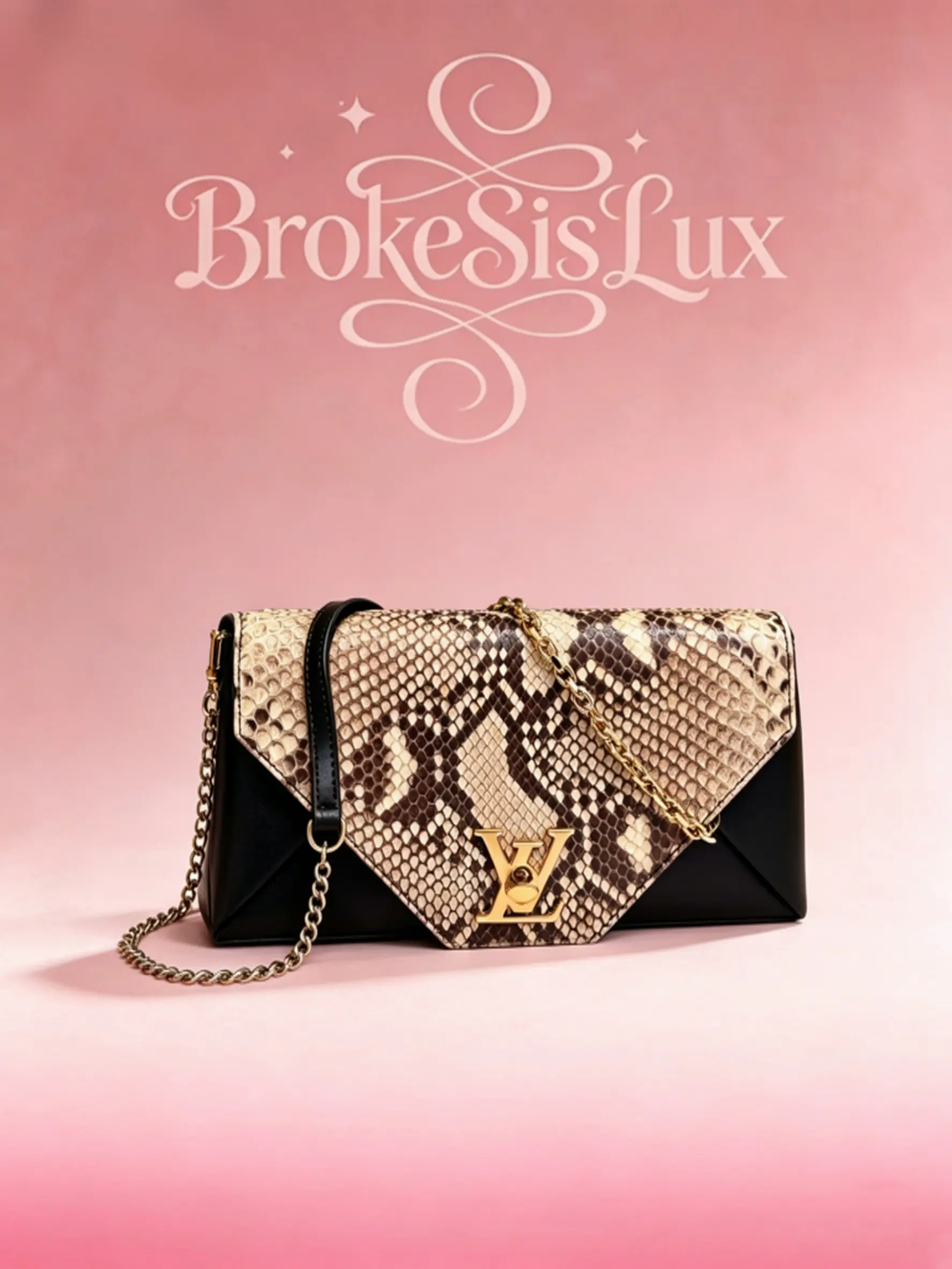 Pre-owned Louis Vuitton Leather Face Envelope Flap Shoulder Bag Authentic, Iconic Gold Turnlock, Chain Strap