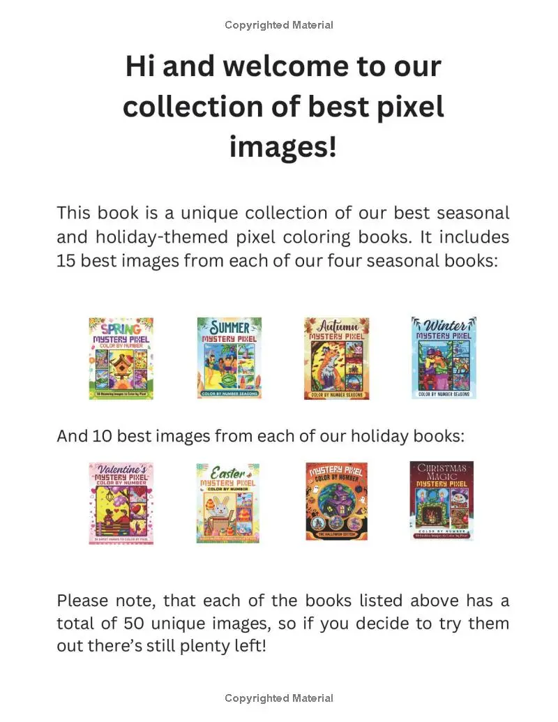 100 Best Mystery Pixel Color by Numbers for Adults: Seasons: A