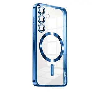 Slim Magnetic Smartphone Case for Samsung S26 S25 S24 S23 Plus Ultra Fe,A16, A36, A56 A55 A54 A34 A14 Clear Design with Camera Lens Protector, Shockproof and Anti-Yellowing Transparent