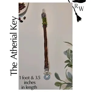 Handcrafted One of a Kind Wand The Atherial Key 1 Foot 3. 5 Inches in Length Unique Design