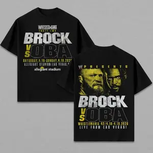 Brock vs Oba WrestleMania 42 T-Shirt, Brock Lesnar Oba Femi Vegas Graphic Tee, Vintage Oversized Shirt, Wrestling Merch, Retro Streetwear, Men Women, Gift M1O