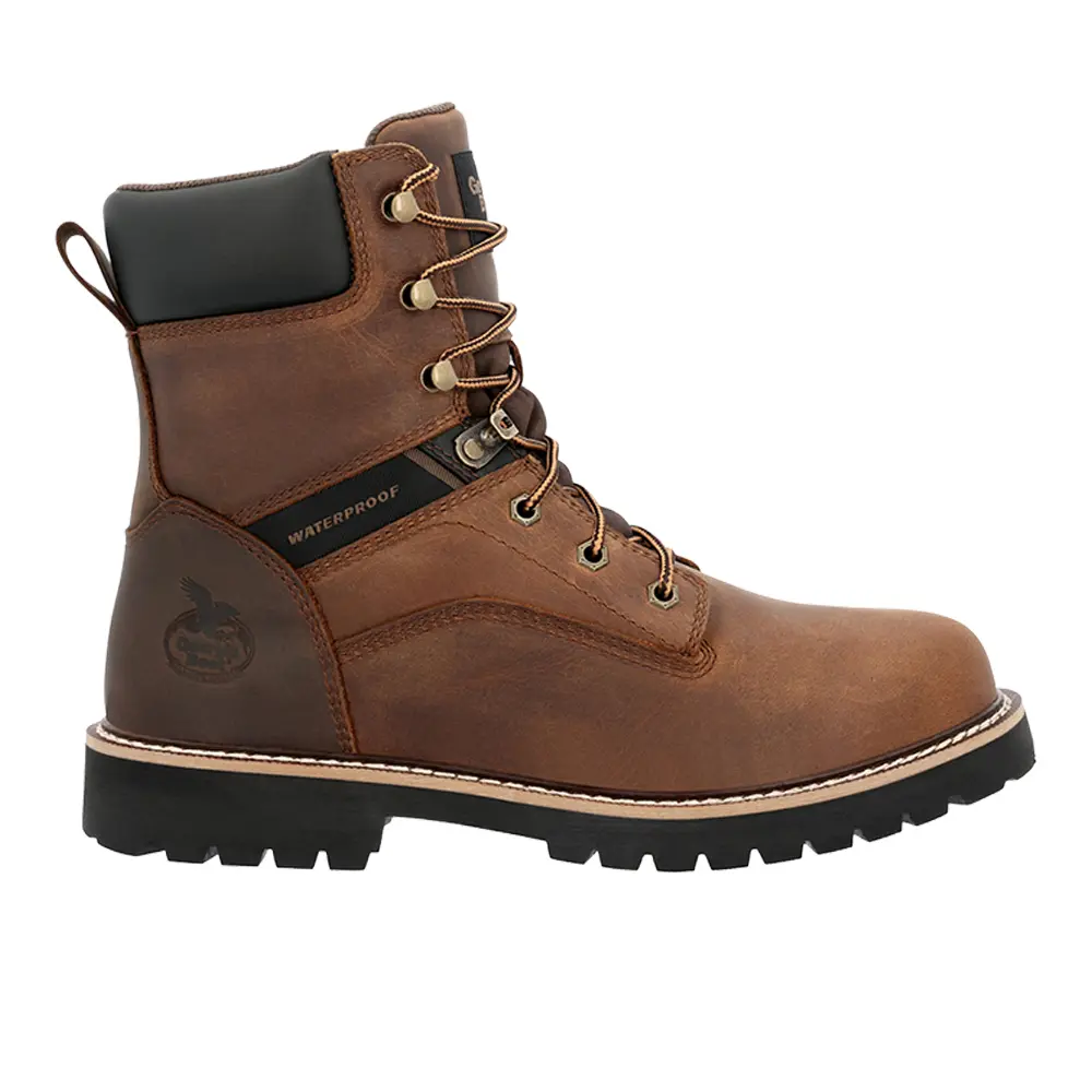 Georgia Boot Mens Core 37 8 Inch Waterproof Steel Toe  Work/Duty - Brown