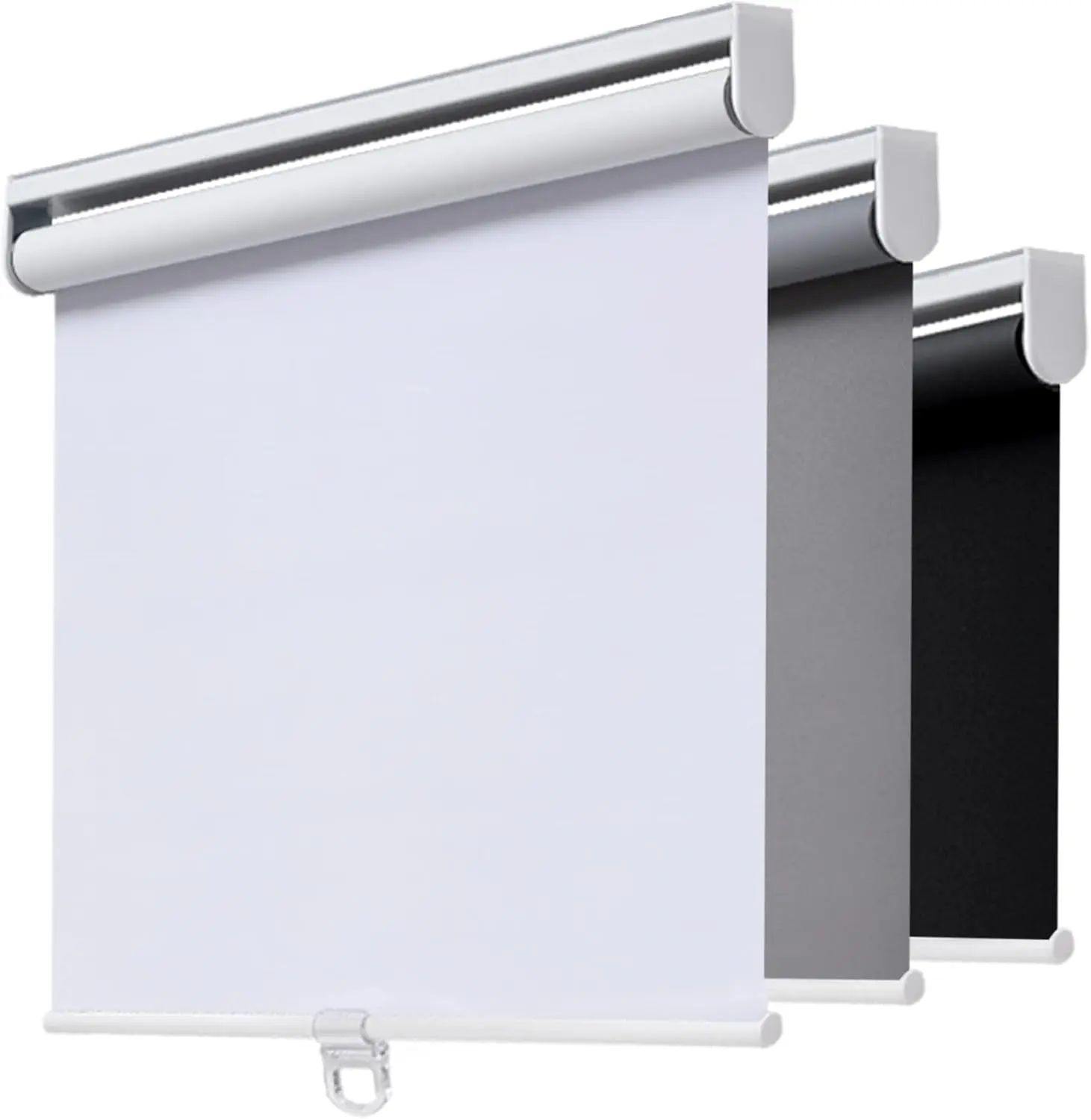 AOSKY Blackout Cordless Roller Shade for Indoor Windows, 36"W x 72"H, White | Black Out Window Shade with Spring System, Thermal Insulated UV-blocking Fabric, Room Darkening Pull Down Blind for Home Door