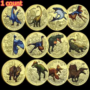 Jurassic Dinosaur Commemorative Coin, Dinosaur Era Animal Collectible Gift, Birthday Present, Box Filler, 1 Piece