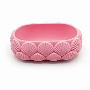 3D Organizer Pink Oval Shell Jewelry Box Lined with Elegant Shell Design for Organizing Your Accessories