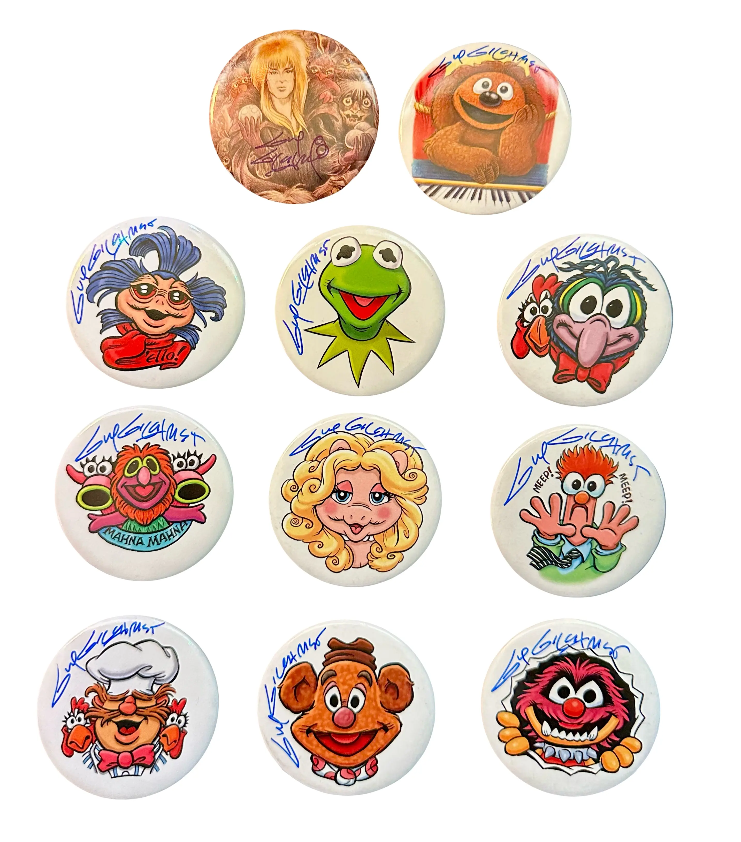 Autographed Muppet Buttons 2"