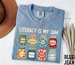 [Sale up to 30%] Comfort Colors Literacy is My Jam Shirt, Literacy Teacher,Reading,Literacy Coach T-shirt, Teacher Appreciation Gifts