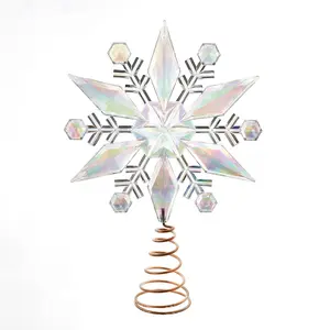 Kurt Adler 12.75-Inch Iridescent Snowflake Tree Topper