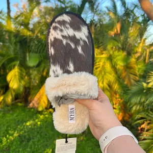 Women's Genuine Cowhide Slippers Black -Indoor/Outdoor Sole