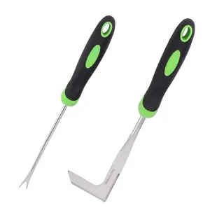Stainless Steel Crack Weeder with Beechwood Handle Manual Crevice Weeding Tool for Gardeners L Shaped Sharp Scraper Extended Design