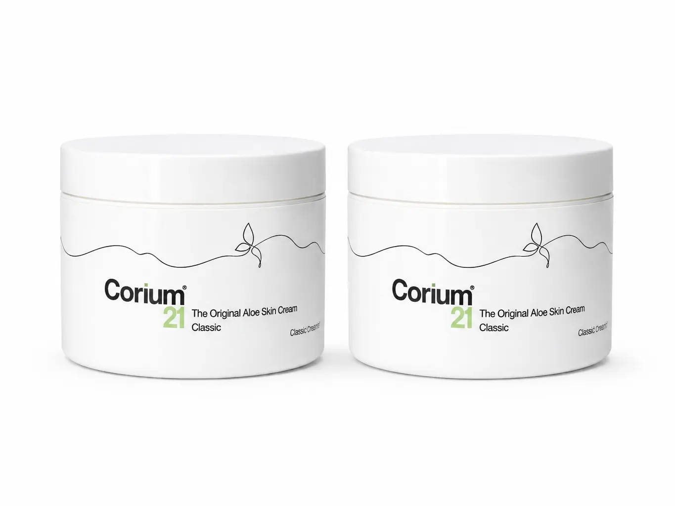 Corium 21 The Essential Duo Aloe Vera Skin Cream Moisturizer for Dry & Sensitive Skin, 8 oz, Pack of 2