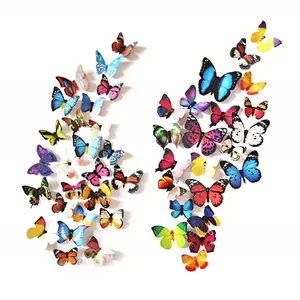 80 PCS 3D Butterfly Wall Decals PVC Material Easy Clean Reusable Home Decor Stickers for Living Room Bedroom Kids Room