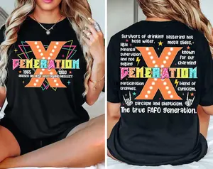 Women's Short-Sleeve Casual T-Shirt, "Raised on Hose Water & Neglect" Tee, Retro Gen X Nostalgia Top, Funny Throwback Fit