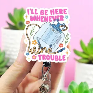 Urology Badge Reel, Xray Girl Creations, Funny Badge reel for nurses, xray techs and hospital workers. Retractable swivel clip with a 360 rotation. Great gift for coworker. Cute Badge for Work. Badge clip, Badge pull