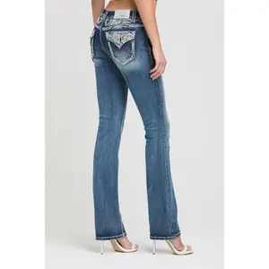 Aztec Yoke Embroidery  Bootcut Jeans