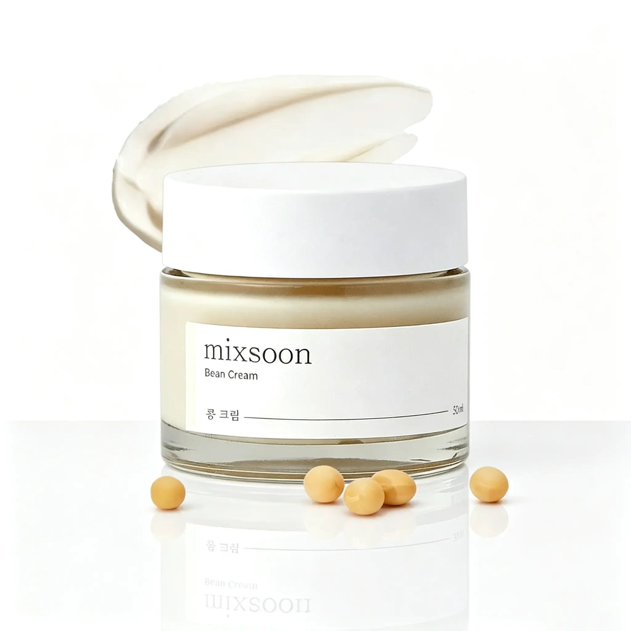 Mixsoon Bean Facial Cream 50ml Korean Glass Skin Care Lightweight Non-Sticky Formula, Deep Hydration, Pore Smoothing, Suitable for All Skin Types