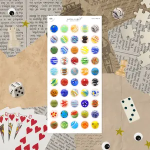 Glass Marbles • Junk Journal Sticker Sheet • Game Night • Trinkets & Tidbits • Scrapbook Stickers • Vision Board • Vintage Retro Aesthetic