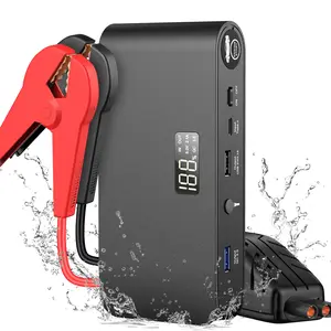 16000mAh 12V Car Jump Starter - Portable Battery Booster for 7.2L Gas/5.5L Diesel Engines，with QC 3.0 USB Charger & Jumper Cables