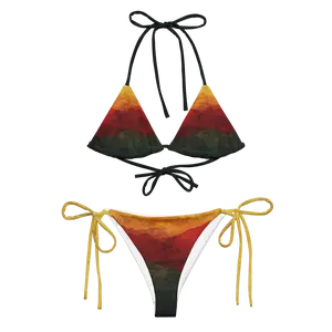 Dominica Flag Gradient String Bikini