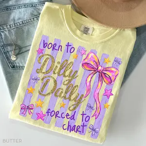 Born to Dilly Dally Forced to Chart Comfort Colors T-Shirt, Funny Nurse Shirt, RN ICU ER Nursing Graphic Tee, Healthcare Worker Gift