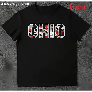 Ohio State OHIO Cotton T-Shirt – Distressed Graphic, Comfortable Round Neck, Machine Washable