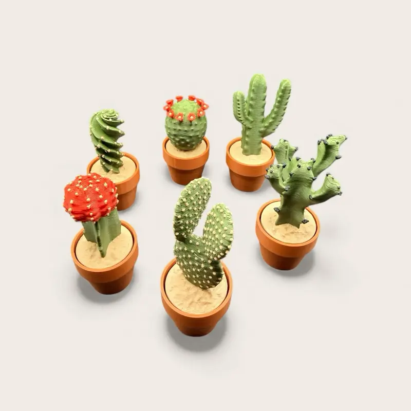 Cacti Clickers - Assorted Mini Potted Cacti for Home Decor and Office Accessories
