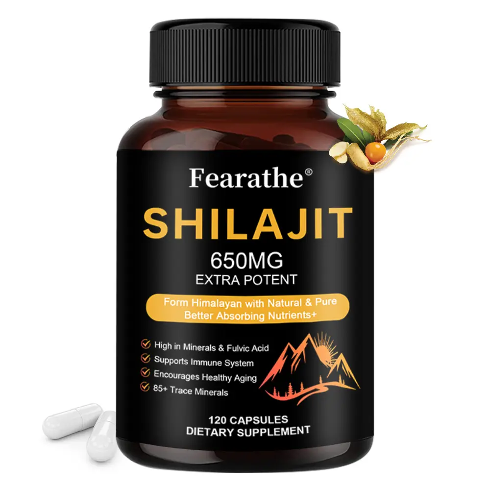 Fearathe Shilajit Health Supplement with Ashwagandha and Ginseng to Support Energy Levels 120 Capsules